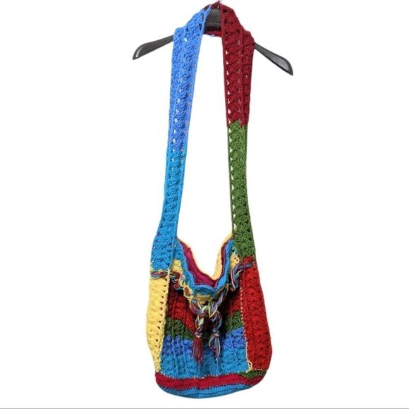 HANDKNIT Rainbow Crossbody Slouchy Bag - Picture 6 of 6